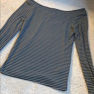 Striped off the shoulder top